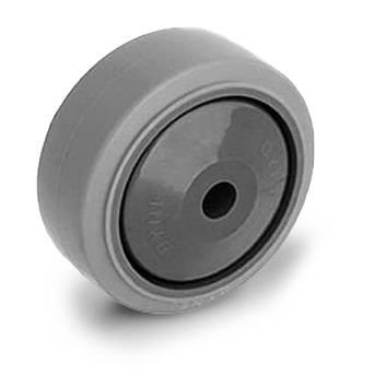 WTE 80/8K1 80mm Polypropylene wheel - non-marking rubber tyre - ball bearing