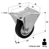 WYPRZEDAŻ - Koło metalowo-gumowe fi 125 stałe LO-CTPW-SG 125W  koło metalowo-gumowe stalowa piasta  Nośność 100 kg / 125mm / wałeczkowe