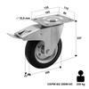 WYPRZEDAŻ - Koło metalowo-gumowe fi 200 obrotowe z hamulcem  LO-CKPW-SG 200W-HC  koło gumowe stalowa piasta  Nośność 230 kg / 200mm / wałeczkowe