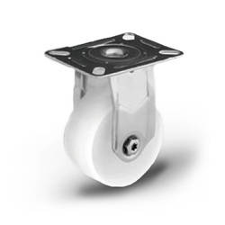 Zestaw kołowy nierdzewny stały SX075NATF z kołem poliamidowym. Nośność 70 kg / 75mm/ ślizgowe