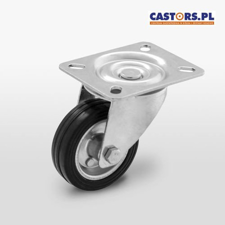 WYPRZEDAŻ - Koło metalowo-gumowe fi 100 obrotowe LO-CKPW-SG 100W 70 kg