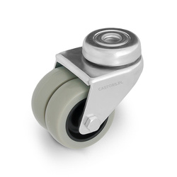 WYPRZEDAŻ OUTLET Podwójne kółko meblowe 50mm na śrubę M10 LOMDA-PU 50S Oponka poliuretanowa 100 kg / 50mm / ślizgowe