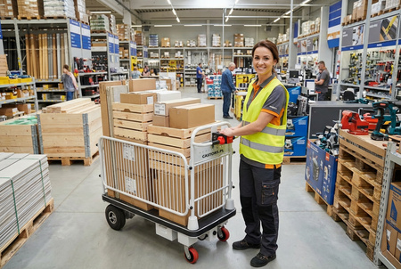 Wózek platformowy elektryczny transportowy magazynowy 400 kg