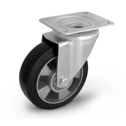 Kółka obrotowe pełna guma transportowe 200 mm przemysłowe do dużych obciążeń KPM-ALGE 200K 400/1200 kg