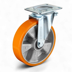 Kółko transportowe fi 200 mm 600 kg obrotowe do dużych obciążeń LO-SWM-ALPU 200K aluminiowo-poliuretanowe