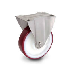 Zestaw kołowy stały nierdzewny TPX-POPUB 160XK piasta poliamid bieżnik PU 400kg / 160mm / kulkowe