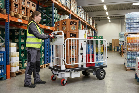 Wózek platformowy elektryczny transportowy magazynowy 400 kg