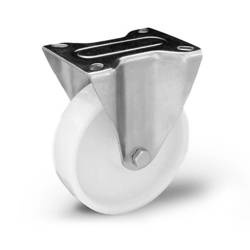 Zestaw kołowy nierdzewny stały TPX-POBW 200S z kołem poliamidowym. Nośność 400 kg / 200mm/ ślizgowe