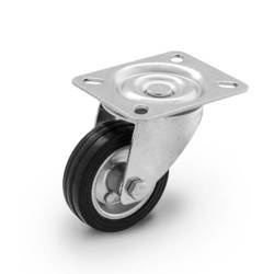 Zestaw kołowy skrętny CKPW-SG 80W  koło metalowo-gumowe stalowa piasta  Nośność 50 kg / 80mm / wałeczkowe