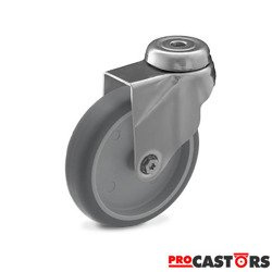 Kółko nierdzewne obrotowe na otwór MX050TPAHS gumowa oponka / piasta polipropylen / Nośność 50 kg / 50 mm / ślizgowe