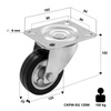 WYPRZEDAŻ -Koło metalowo-gumowe fi 125 obrotowe LO-CKPW-SG 125W 100 kg