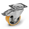 Kółko transportowe fi 125 mm 300 kg obrotowe z hamulcem do dużych obciążeń LO-SBM-ALPU 125K-HC aluminiowo-poliuretanowe