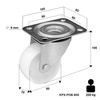 Zestaw kołowy nierdzewny skrętny KPX-POB 80S z kołem poliamidowym. Nośność 200 kg / 80mm/ ślizgowe