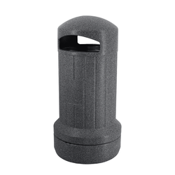 Kosz na śmieci uliczny zewnętrzny TWIST 70L - SZARY - mocny kosz parkowy uliczny