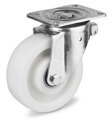 Zestaw kołowy skrętny z hamulcem KPW-POBWL 200K z bieżnikiem poliuretanowym. Nośność 1000 kg / 200mm/ kulkowe