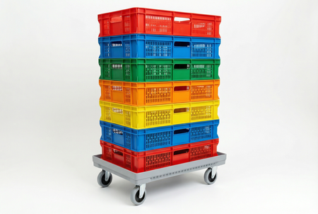 Wózek transportowy na skrzynki EURO 400x600 podstawka MOCNY - CAST-WTPA-400x600/M77T