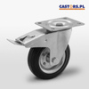 WYPRZEDAŻ - Koło metalowo-gumowe fi 200 obrotowe z hamulcem  LO-CKPW-SG 200W-HC  koło gumowe stalowa piasta  Nośność 230 kg / 200mm / wałeczkowe