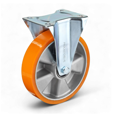 500 kg 200 mm Kółko transportowe stałe do dużych obciążeń LO-FM-ALPU 200K aluminiowo-poliuretanowe