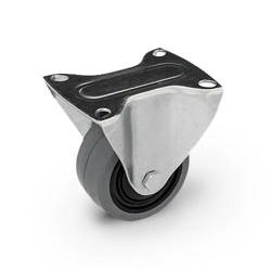 Zestaw kołowy stały TPE-POGES 100K1 z kołem gumowym piasta poliamid. Nośność 150 kg / 100mm/ kulkowe