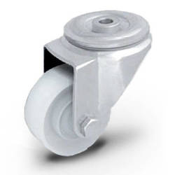 Koło poliamidowe skrętne KJM-POOB 80K1 z kołem poliamidowym. Nośność 200 kg / 80mm/ kulkowe