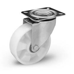 Koło poliamidowe obrotowe KPM-POOB 125K1 z kołem poliamidowym. Nośność 300 kg / 125mm/ kulkowe