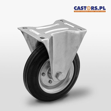 WYPRZEDAŻ - Koło metalowo-gumowe fi 160 stałe LO-CTPW-SG 160W  koło metalowo-gumowe stalowa piasta  Nośność 150 kg / 160mm / wałeczkowe