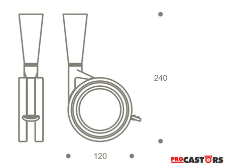 Kółko stałe/skrętne z hamulcem/bez VEGA 80/100/155/240 Nylon/włókno szklane/niebrudząca guma/ABS Nośność 50/80 kg RÓŻNE KOLORY